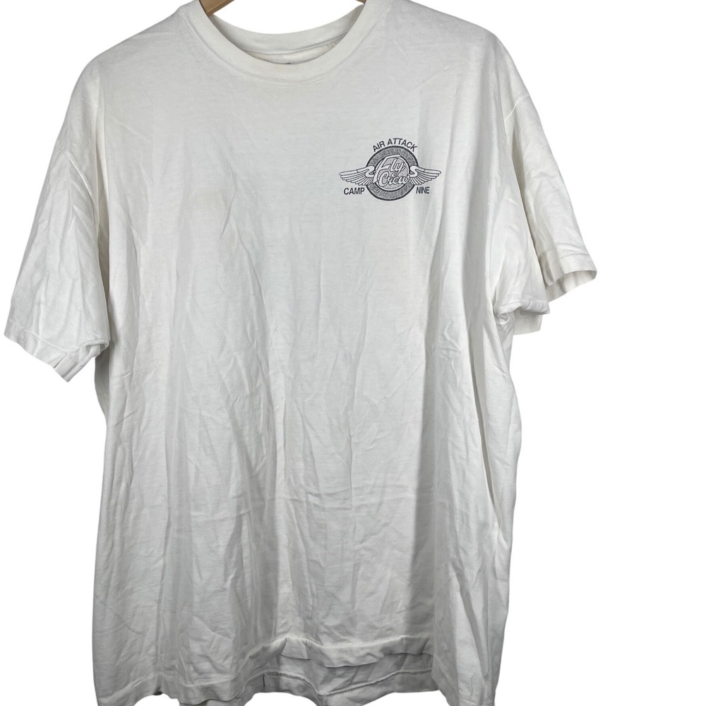 Vintage LA County Fire Dept 25th Camp 9 T-Shirt White XL Single Stitch 90s